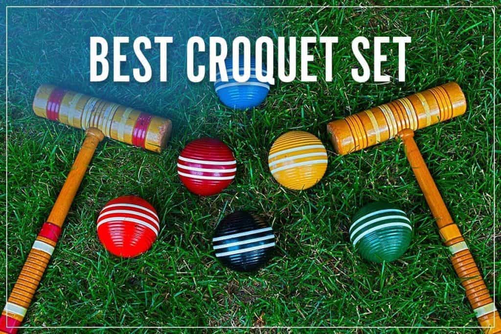 4 Player Vintage Croquet Set Wooden Mallet Outdoor Sports Backyard Lawn Games 