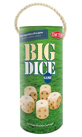 Green Yard Dice Game Set with Green or Gray Collapsible Bucket-ISANCHA Sports Indoor/Outdoor Game for Kids and Adults 