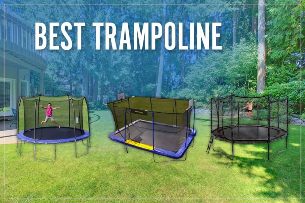 Upper Bounce Easy Assemble Spacious 8 ftx 14 ftRectangular Trampoline with Fiber Flex Enclosure Feature UBRTG01-814
