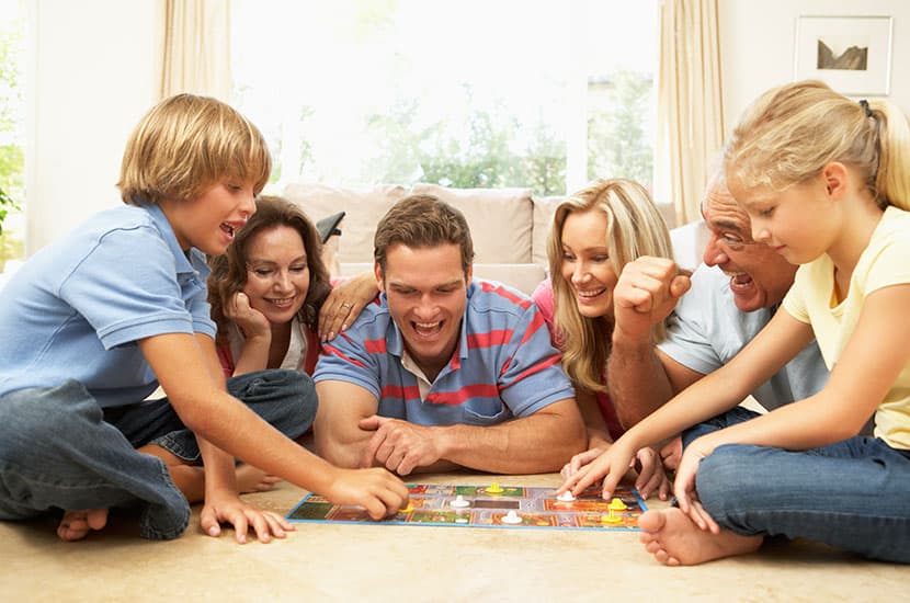 Family Playing Board Games