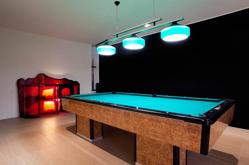The Perfect Height Between The Pool Table And The Ceiling
