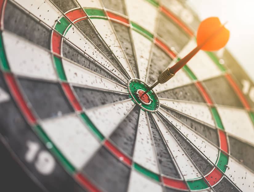 Darts On Dartboard